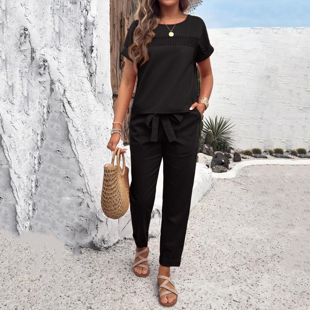 2-teiliges Set für Damen: Ober – Short Linen Drawstring Bewertung und Preis