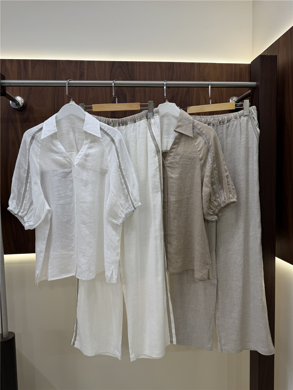 Damen-Set mit Kurzarm-Hemd und – Short Linen Drawstring Bewertung und Preis